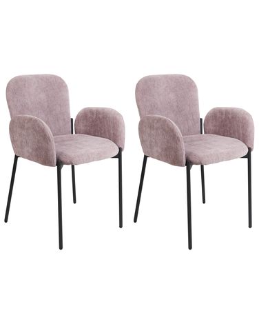 Set van 2 eetkamerstoelen ALBEE Stof Roze