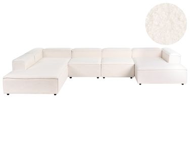 Canapé d'angle modulable 5 places ARDAL Bouclé Blanc cassé Côté droit