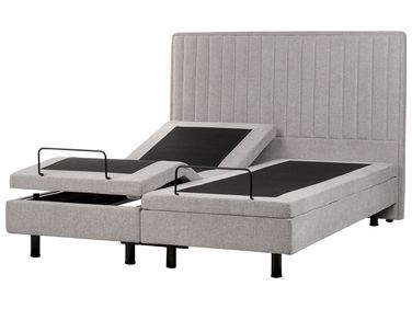 Adjustable Bed Fabric CASTELLAN 160 x 200 cm (EU King Size) Light Grey