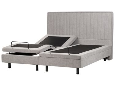Adjustable Bed Fabric CASTELLAN 180 x 200 cm (EU Super King) Light Grey
