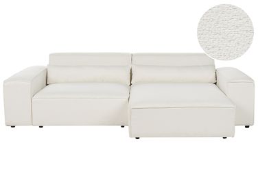 Canapé d'angle modulable 3 places HELLNAR Bouclé Blanc cassé Côté gauche