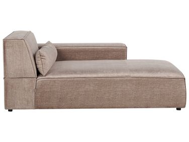 Chaise longue côté gauche HELLNAR Tissu Marron clair