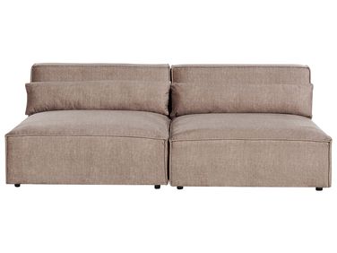 Modular Sofa 2 Seater HELLNAR Fabric Light Brown