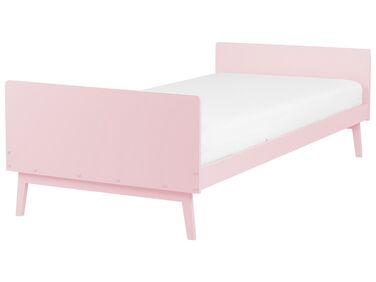 Bed Dennenhout BONNAC 90 x 200 cm Pastelroze