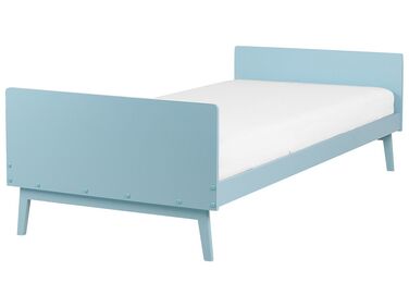 Bed Dennenhout BONNAC 90 x 200 cm Lichtblauw