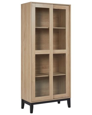 Vitrine en verre RUMSON 80 cm Marron clair