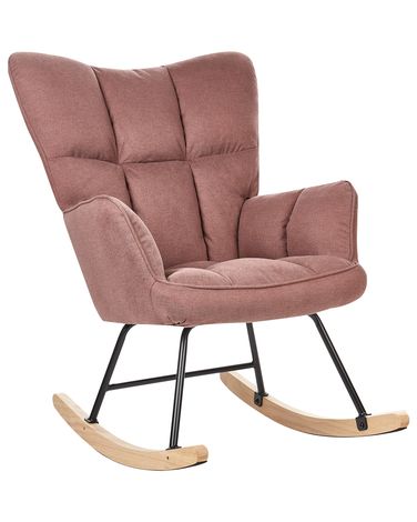 Fauteuil à bascule OULU Tissu Rose