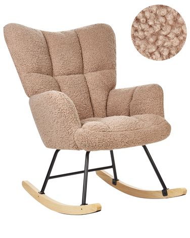 Fauteuil à bascule OULU Bouclé Beige sable
