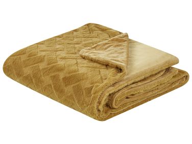 Sprei SITAPUR Nepbont 150 x 200 cm Mosterdgeel