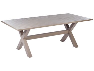 Garden Dining Table CASCAIS 200 cm 105 cm Metal Taupe