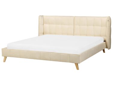Bed Fluweel SENLIS 180 x 200 cm Beige