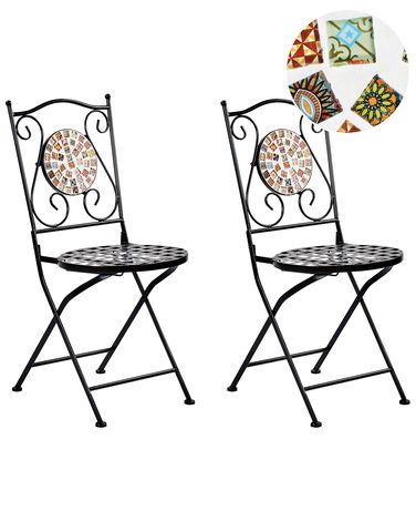 Lot de 2 chaises de jardin CASARIO Métal Noir