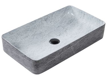 Countertop Basin ARTAJ 610 x 350 mm Ceramic Grey Concrete Effect