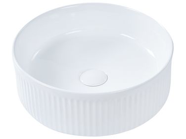 Countertop Basin GELDO ⌀ 370 mm Ceramic White