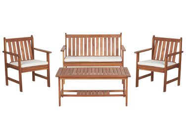 Ensemble de salon de jardin avec table 4 places ALTIDONA Acacia Blanc cassé