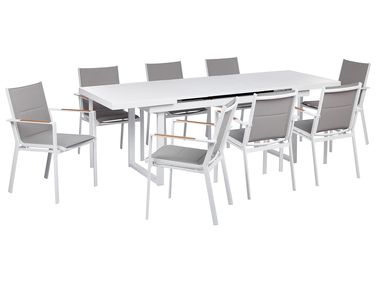 Garden Dining Set 8 Seater VALCANETTO/BUSSETO Metal Grey