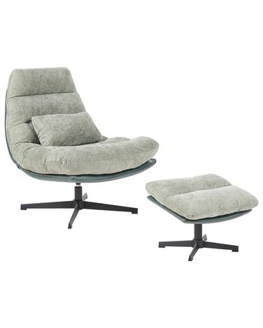 Fauteuil pivotant TOVIK Tissu chenille Vert clair