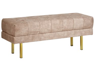 Banc rembourré ROSEVILLE Velours Taupe