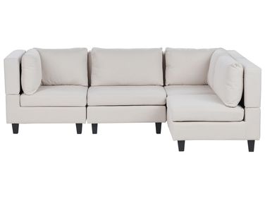 Canapé d'angle modulable 4 places UNSTAD Tissu Beige clair Côté gauche