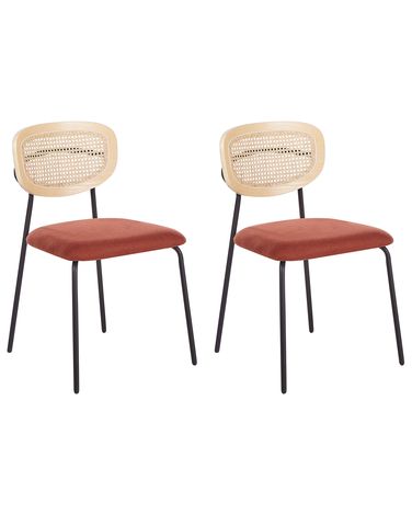 Set van 2 eetkamerstoelen MAYETTA Metaal Oranje