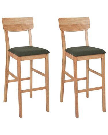 Set van 2 barstoelen AMBLER Lichtbruin/groen