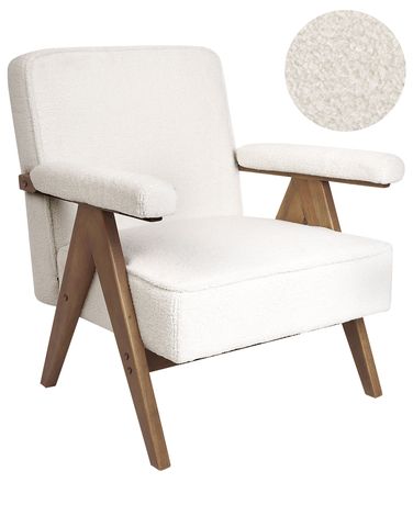 Fauteuil EVJE Bouclé Blanc cassé