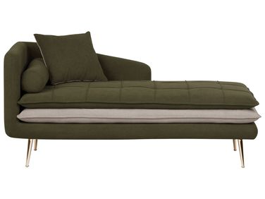 Linkszijdige chaise longue GONESSE Stof Groen