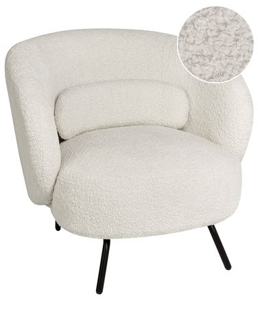 Fauteuil MAKELA Bouclé Blanc cassé