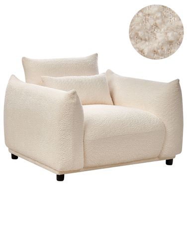 Fauteuil JAMSA Bouclé Gebroken wit