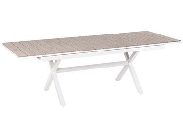 Extending Garden Dining Table FANES 184/242 cm 90 cm Metal White