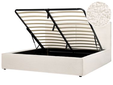 Ottoman Bed Boucle MOISSAC 180 x 200 cm (EU Super King) Off-White