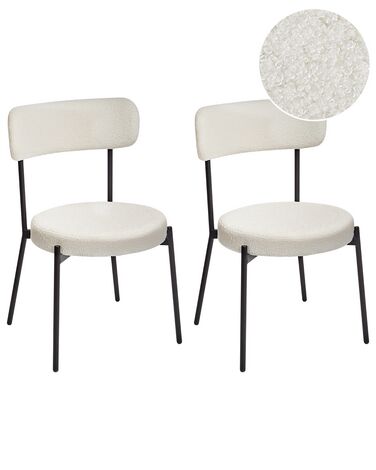 Set van 2 eetkamerstoelen ALLISON Bouclé Wit