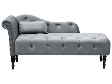 Chaise longue côté gauche IVRY Velours Gris