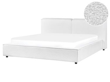 Bed Bouclé LINARDS 160 x 200 cm Wit