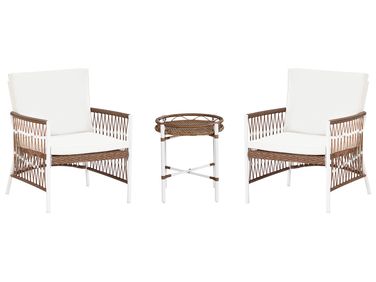 Bistroset met kussens LEVICO Metaal Wit