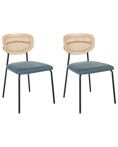 Set van 2 eetkamerstoelen MAYETTA Metaal Groenblauw