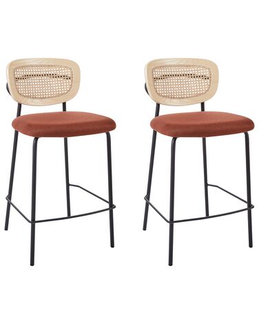 Set van 2 barstoelen MAYETTA Rotan Oranje