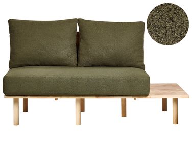 Canapé 2 places SALO Bouclé Vert foncé avec tables