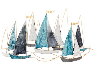 Décoration murale Bateau BOHRIUM Métal 50 cm Bleu