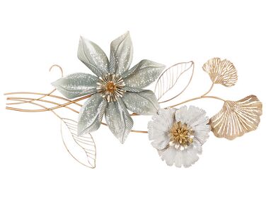 Décoration murale Fleur EUROPIUM Métal 46 cm Doré