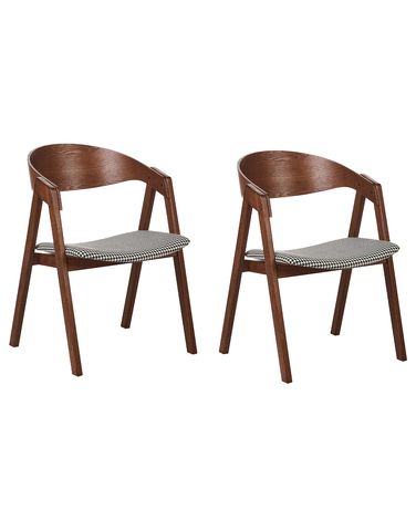 Set van 2 eetkamerstoelen YUBA Hout Zwart/wit