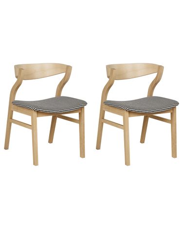 Set van 2 eetkamerstoelen MAROA Hout Zwart/wit