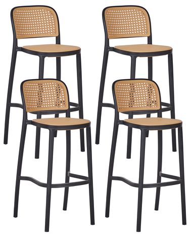Set van 4 barstoelen PLOSE Synthetisch materiaal Beige