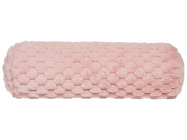 Coussin LINDEN Fourrure synthétique 22 x 60 cm Rose Unicolore