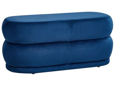 Gestoffeerd bankje ELLENDALE Fluweel Marineblauw