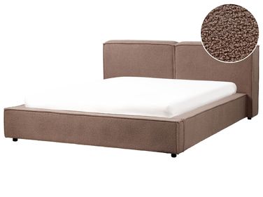 Bed Bouclé LINARDS 160 x 200 cm Bruin