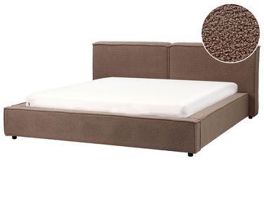Bed Bouclé LINARDS 180 x 200 cm Bruin