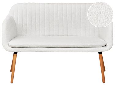 Banc de salle à manger 2 places TABY Bouclé Blanc cassé