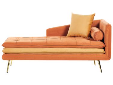 Chaise longue côté droit GONESSE Velours Orange