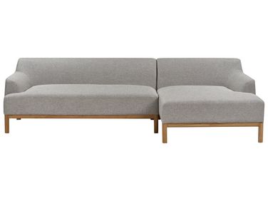 Canapé d'angle 3 places SOSJO Tissu Gris clair Côté gauche